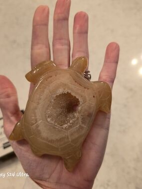 Source Unknown Honey Brown Agate Turtle Sculpture